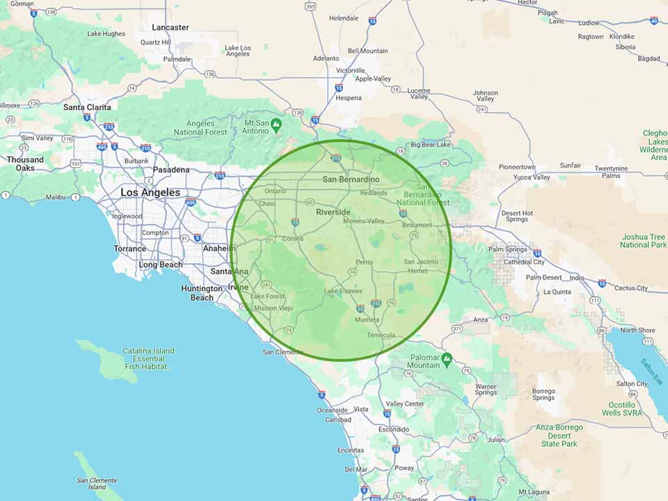 SoCal Dumpster Rentals and Junk Removal Map